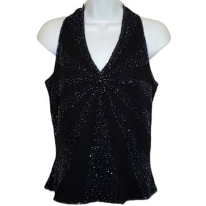 JMD Sleeveless Beaded Evening Blouse Size Small